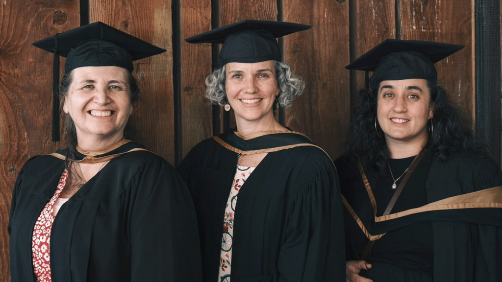 Lynne-Marie Culliton, Rebecca Hautala, and Claire Portigal are the first graduates of McMaster University’s Master of Science in Midwifery program, the only of its kind in Canada.